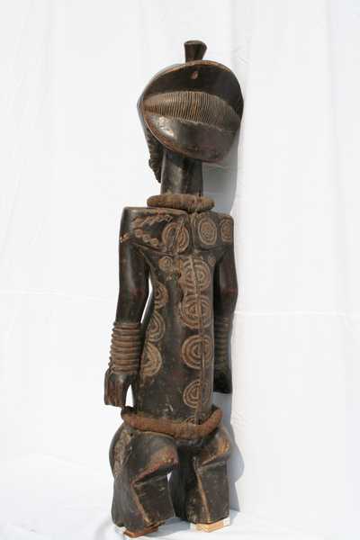 Bembe-Basumba(statue), d`afrique : Rép.démoncratique du Congo., statuette Bembe-Basumba(statue), masque ancien africain Bembe-Basumba(statue), art du Rép.démoncratique du Congo. - Art Africain, collection privées Belgique. Statue africaine de la tribu des Bembe-Basumba(statue), provenant du Rép.démoncratique du Congo., 975/113.Ancienne statue d